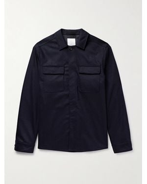 Eleventy Wool-Blend Overshirt - Blue