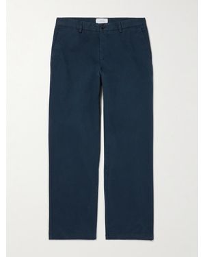 MR P. Straight-Leg Organic Cotton-Blend Chinos - Blue