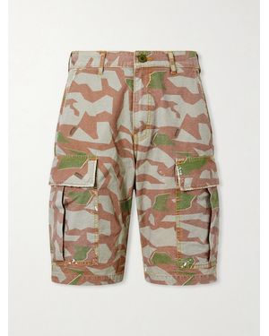 CHERRY LA Wide-Leg Camouflage-Print Shorts - Brown