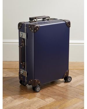 Globe-Trotter Metropolis Leather-trimmed Vulcanised Fibreboard Carry-on Suitcase - Blue