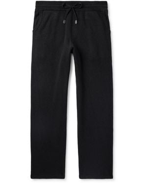 Canali Straight-Leg Wool And Cashmere-Blend Sweatpants - Black