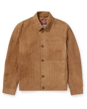 Baracuta Perforated Suede Blouson Jacket - Brown