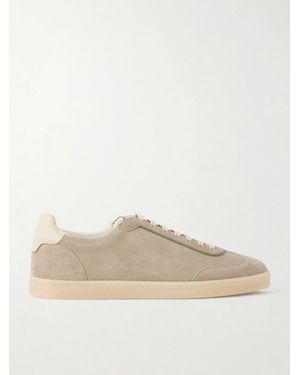 Brunello Cucinelli Coda Di Rondine Suede Trainers - Natural
