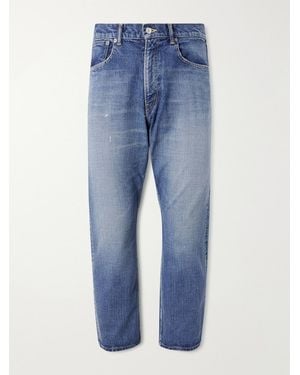 Beams Plus Straight-Leg Paint-Splattered Jeans - Blue