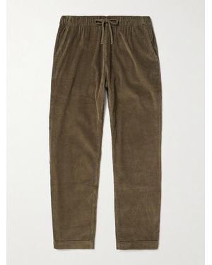 Hartford Joggy Straight-Leg Cotton-Corduroy Drawstring Trousers - Green