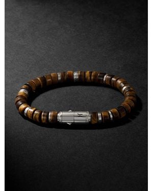 John Hardy Heishi Sterling Silver Tiger Eye Beaded Bracelet - Black