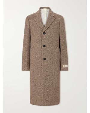Massimo Alba Mercury Herringbone Virgin Wool Coat - Natural