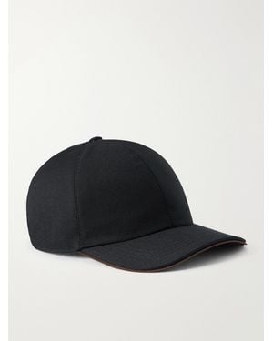 Canali Logo-Appliquéd Wool Cap - Schwarz