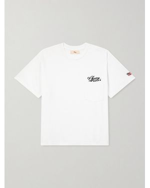 CHERRY LA Five Star Logo-Embroidered Appliquéd Cotton-Jersey T-Shirt - Bianco