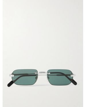 Cartier Première De Cartier Square-Frame Rimless Acetate And-Tone Sunglasses - Green