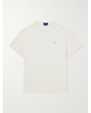 Polo Ralph Lauren Logo-Embroidered Cotton-Jersey T-Shirt - White