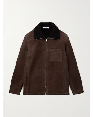Umit Benan Bruno Shearling-Lined Suede Jacket - Brown