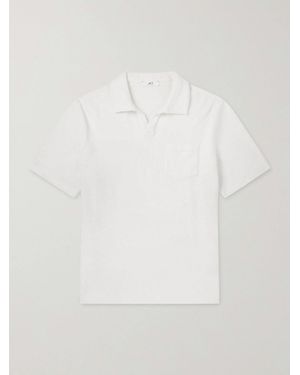 MR P. Cotton And Silk-Blend Terry Polo Shirt - White