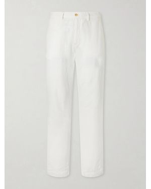 Polo Ralph Lauren Straight-Leg Cotton And Linen Blend Woven Trousers - White