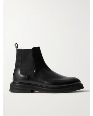 VINNY'S Officer Glossed-Leather Chelsea Boots - Black