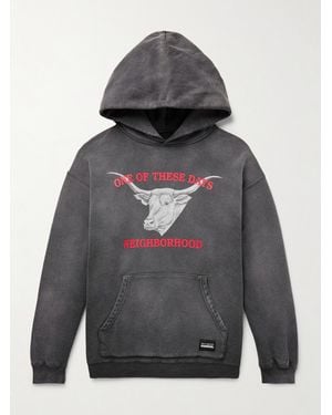 Neighborhood One Of These Days Logo-Print Cotton-Jersey Hoodie - Grey