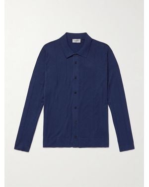 John Smedley Floyd Sea Island Cotton Cardigan - Blue