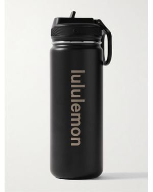 lululemon Back To Life Logo-Print Stainless Steel Water Bottle, 530Ml - Black