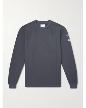 WTAPS Logo-Detailed Waffle-Knit T-Shirt - Blau