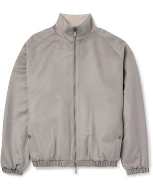 STÒFFA Reversible Brushed-Cashmere Bomber Jacket - Gray