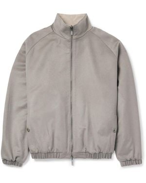 STÒFFA Reversible Brushed-Cashmere Bomber Jacket - Gray