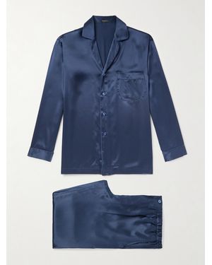 Rubinacci Pyjama aus Seidensatin - Blau