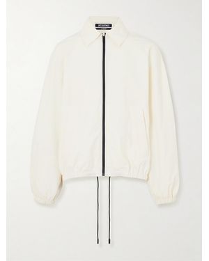 Jacquemus Logo-Embroidered Shell Bomber Jacket - Natural
