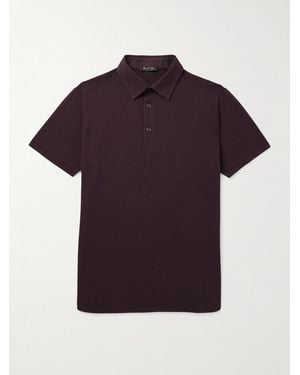 Loro Piana Cotton-Piqué Polo Shirt - Purple