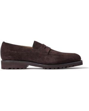 Majordome M08 Nubuck Penny Loafers - Brown