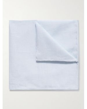 Sid Mashburn Cotton And Linen-blend Pocket Square - White