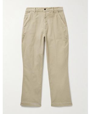 Officine Generale Greg Straight-Leg Garment-Dyed Cotton-Moleskin Trousers - Natural