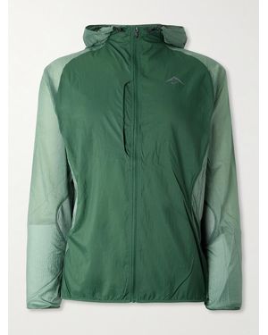 Nike Trail Aireez Panelled Shell Hooded Jacket - Green