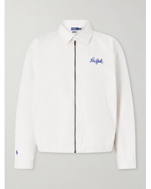 Polo Ralph Lauren Logo-Embroidered Cotton-Twill Blouson Jacket - White