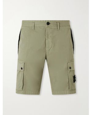 Stone Island Straight-Leg Cotton-Blend Twill Cargo Shorts - Green