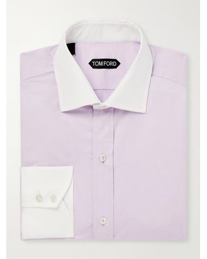 Tom Ford Spread-Collar Cotton-Gabardine Shirt - Pink