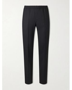 MR P. James Tapered Wool Trousers - Blue