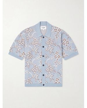 Corridor NYC Trellis Knitted Organic Cotton Shirt - Blue