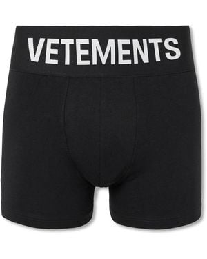 Vetements Logo-Print Stretch-Cotton Boxers - Black