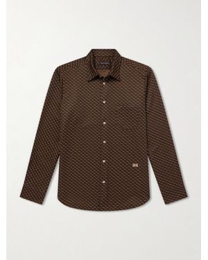 Wales Bonner Doshi Button-Down Jacquard-Knit Shirt - Brown