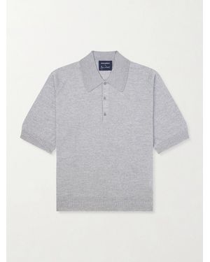 John Smedley Bill Nighy Merino Wool Polo Shirt - Grey