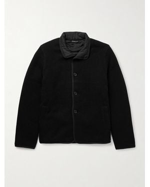 James Perse Suede-trimmed Cashmere Car Coat - Black