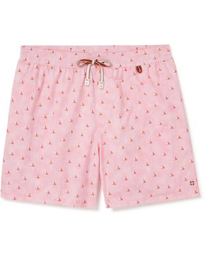 Loro Piana Bay Straight-Leg Mid-Length Printed Swim Shorts - Pink