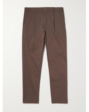 NN07 Bill 1804 Straight-Leg Organic Cotton-Blend Trousers - Brown