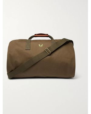 Bennett Winch Leather-Trimmed Cotton-Canvas Suit Carrier And Holdall - Brown