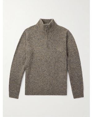 Hartford Trucker Wool-blend Half-zip Jumper - Grey