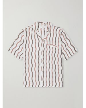 Frescobol Carioca La Marzocco Striped ® And Linen-blend Pyjama Shirt - Natural