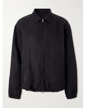 Ssstein Linen And Silk-Blend Satin Blouson Jacket - Black