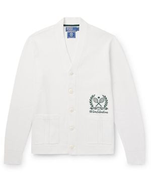 Polo Ralph Lauren Wimbledon Logo-Embroidered Appliquéd Cotton Cardigan - White