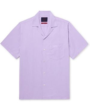 Portuguese Flannel Dogtown Convertible-Collar Tencel Lyocell Shirt - Purple