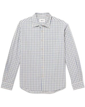 NN07 Deon 50035 Checked Organic Cotton-Poplin Shirt - White